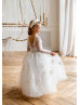 Long Sleeves Ivory Lovely Flower Girl Dress